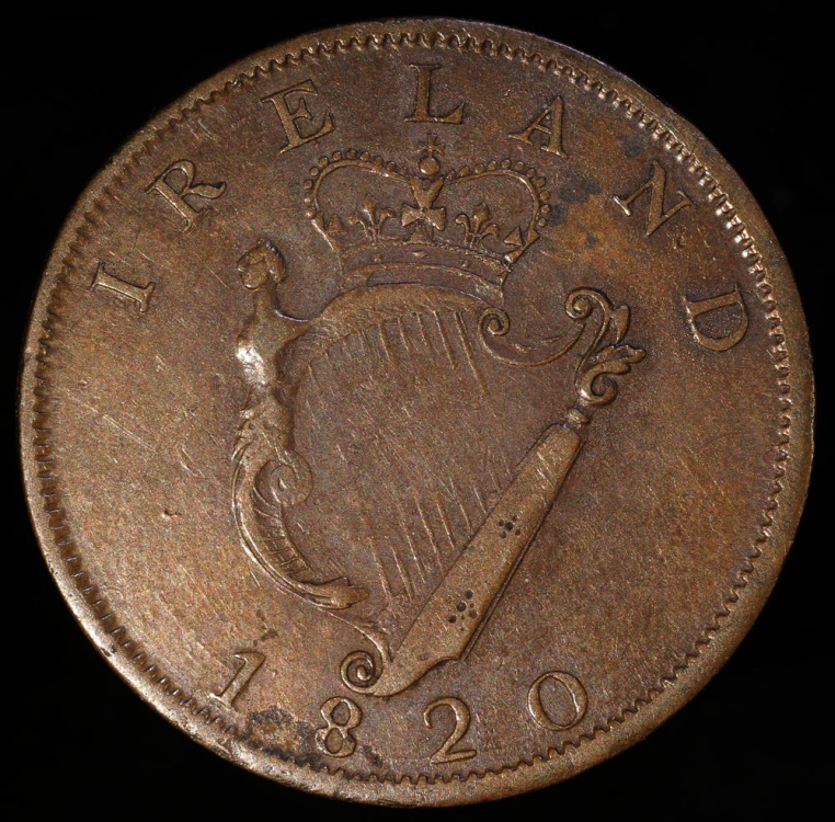 1820 Ireland (Dublin) 1 Penny Token III VF European Coins