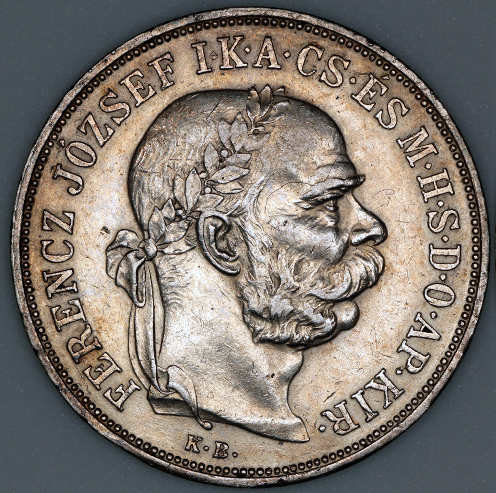 1900 KB Hungary 5 Korona - Franz Joseph I - AU Silver | European Coins