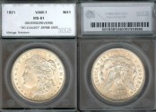 Us Coins - 1921 Morgan Dollar - VAM 1 - ("So-Called" Zerbe Dies) SEGS MS61