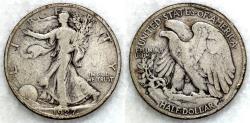 Us Coins - 1927 S Walking Liberty Half Dollar F Silver