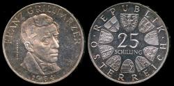 World Coins - 1964 Austria 25 Schilling "Franz Grillparzer" Commemorative Silver Proof