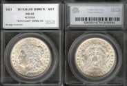 Us Coins - 1921 Morgan Dollar ("So-Called" Zerbe Die) SEGS MS62