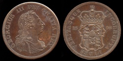 World Coins - 1808 Great Britain Crown, George III - Medallic Issue (2007), Coppered Bronze Proof