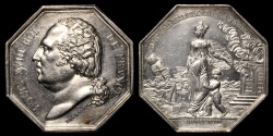 World Coins - 1818 France - Jeton - Louis XVIII - General Insurance Company of Paris by Jacques-Jean Barre