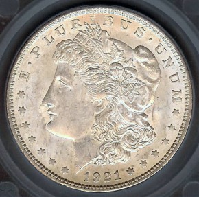 US Coins - 1921 Morgan Dollar - VAM 41 (Old 1A) Top 100 - SEGS MS61