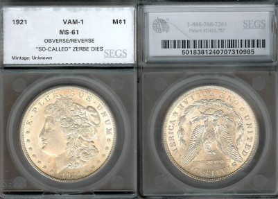 US Coins - 1921 Morgan Dollar - VAM 1 - (