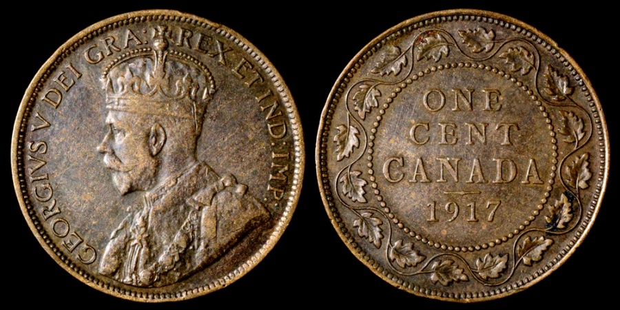 1917 Canada 1 Cent XF | North & Central American and Caribbean Coins