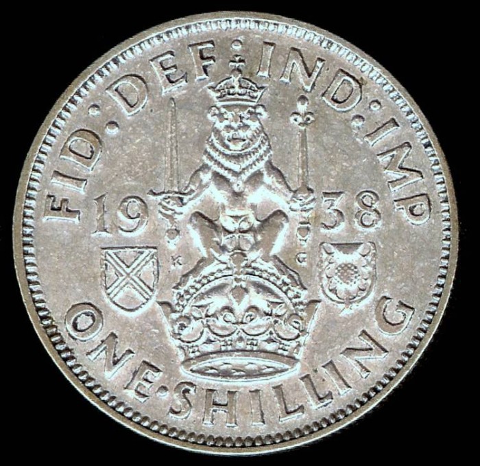 1938 Great Britain Shilling - Scottish Crest - XF | European Coins