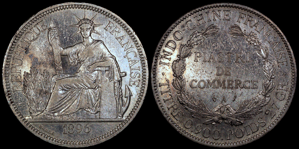 1896 A French Indo-China 1 Piastre | Asian and Middle