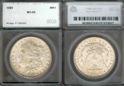 Us Coins - 1889 Morgan Dollar SEGS MS62