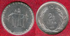 World Coins - 1977 Turkey 2-1/2 Lira "FAO" BU (Low Mintage)