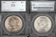 Us Coins - 1887 Morgan Dollar - VAM 11 - SEGS MS63