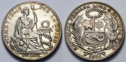 World Coins - 1934 Peru 1 Sol - Republic Coinage - XF Silver