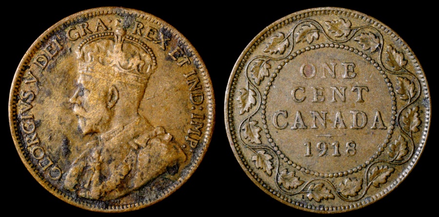 1918 Canada 1 Cent VF North Central American And Caribbean Coins 1918-canada-1-cent-vf-north-central-american-and-caribbean-coins