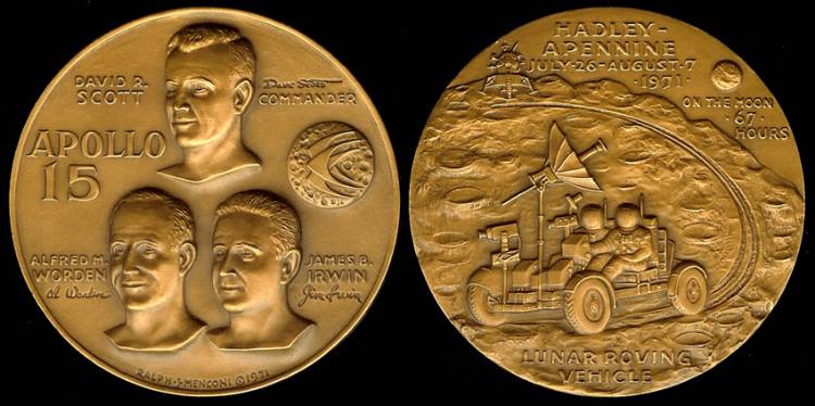1971 US: Apollo 15 commemorative medal | Tokens & Medals
