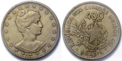 World Coins - 1901 Brazil 400 Reis - Republic Coinage - VF