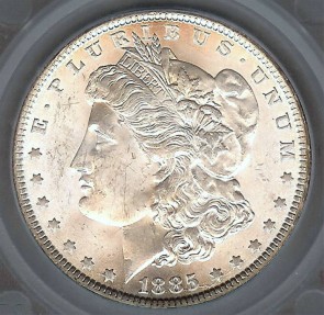 US Coins - 1885 Morgan Dollar SEGS MS63
