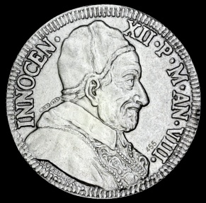 World Coins - 1698  Italy - Pope Inocent XII - Limited edition silver re-strike issued by the Vatican Museum and struck by Picchiani and Barlacchi, Firenze, Italy