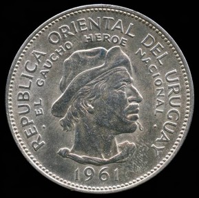 World Coins - 1961 (L) Uruguay 10 Pesos - Sesquicentennial of Revolution Against Spain - Silver Commemorative BU