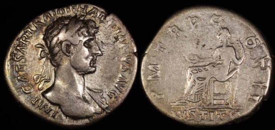 Ancient Coins - Hadrian Denarius - P M TR P COS II - Rome Mint