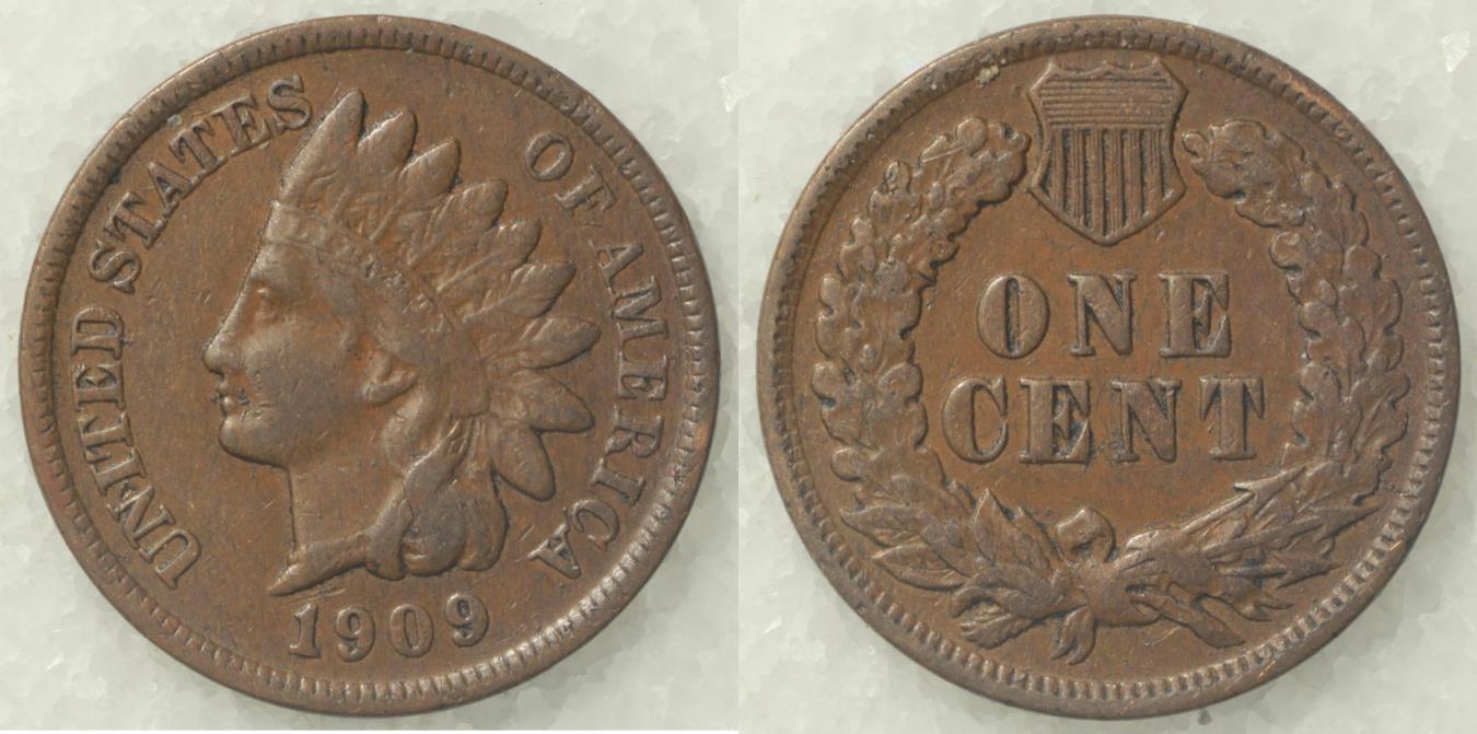 1909 Indian Head Cent - VF | Small Cents