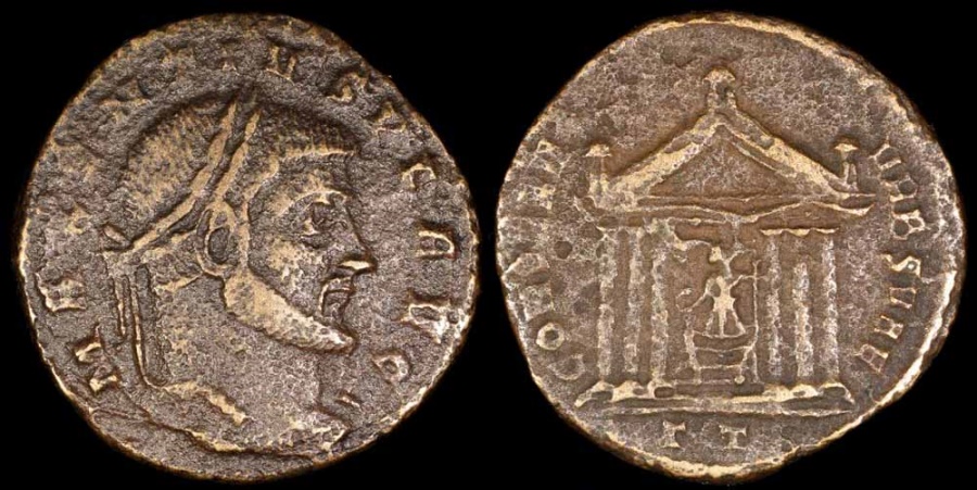 Ancient Coins - Maxentius Follis - CONSERV VRB SVAE - Ticinum Mint