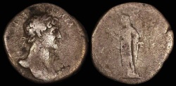 Ancient Coins - Hadrian Denarius - PIETAS - Rome Mint