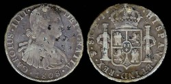 World Coins - 1808 PJ-PTS Bolivia 8 Reales VF