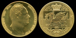 World Coins - 1830 Wales 5 Shillings, Gulielnus IIII - Medallic Issue (2007), Brass UNC