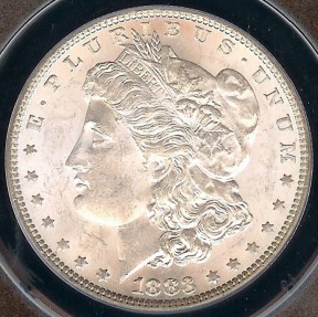 US Coins - 1883 Morgan Dollar ANACS MS62