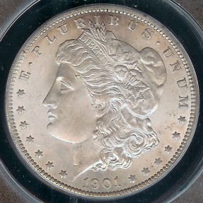 US Coins - 1901o Morgan Dollar ANACS MS60