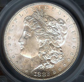 US Coins - 1882s Morgan Dollar SEGS MS63