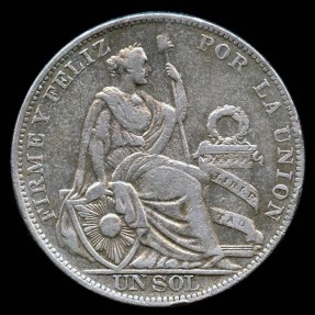 1925 Peru 1 Sol XF | South American Coins