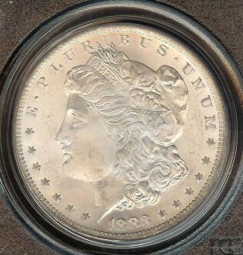 US Coins - 1883o Morgan Dollar PCGS MS64
