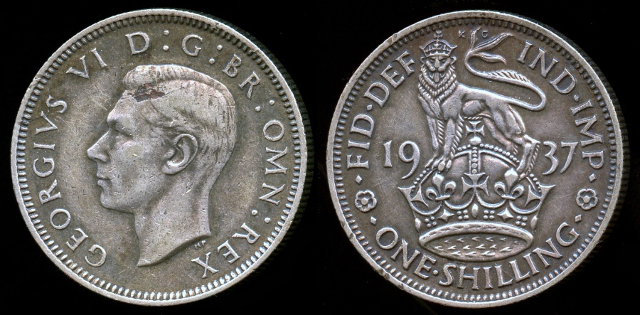 1937 Great Britain 1 Shilling XF | European Coins