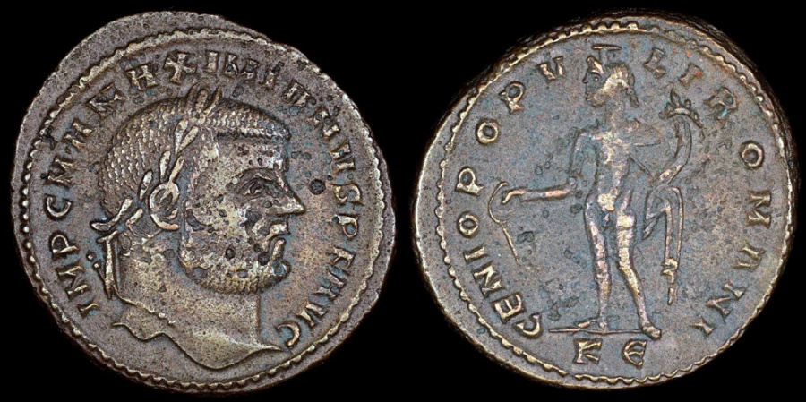 Ancient Coins - Maximianus Ae Follis - GENIO POPVLI ROMANI - Cyzicus Mint 