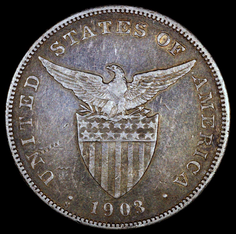 1903 S Philippines 1 Peso U S Administration XF Silver Asian And 2023-denver-union-shield-penny-roll-uncirculated