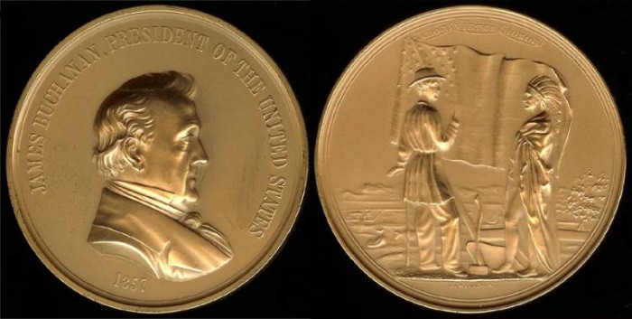 1857 James Buchanan - US Mint Medal