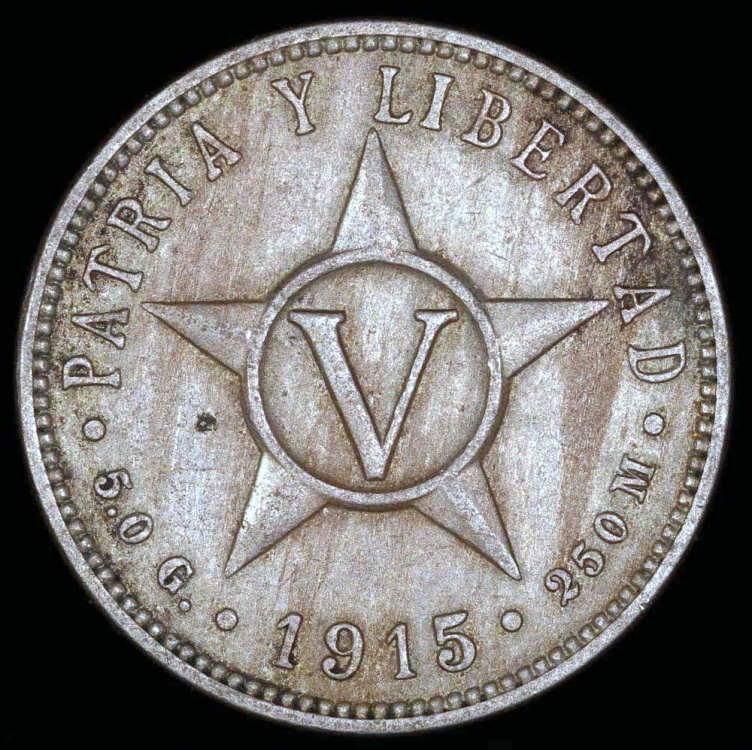 1915 cuban coin cinco centavos