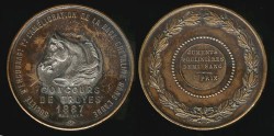 World Coins - 1887 France – Horse Breeding Competition Award Medal 