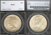 Us Coins - 1922 Peace Dollar SEGS MS64