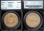World Coins - 1912-H Nicaragua 1 Cordoba SEGS AU53 