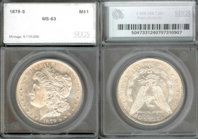 US Coins - 1879s Morgan Dollar SEGS MS63