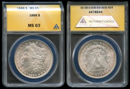 US Coins - 1888 Morgan Dollar ANACS MS63