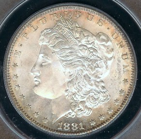 US Coins - 1881s Morgan Dollar ANACS MS65
