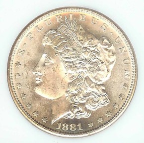 US Coins - 1881s Morgan Dollar NGC MS64