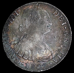 World Coins - 1807 LIMAE-JP Peru 8 Real - Carolus IIII - XF