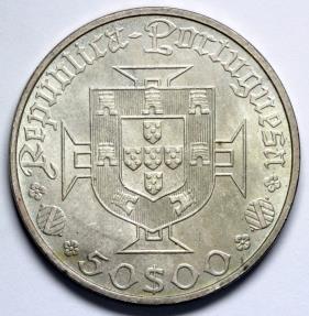 1969 Portugal 50 Escudos - 500th Anniversary - Birth of Vasco daGama ...