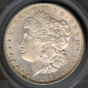 US Coins - 1887 Morgan Dollar - VAM 11 - SEGS MS62
