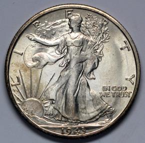 1943 S Walking Liberty Half Dollar BU Silver | 50 Cents